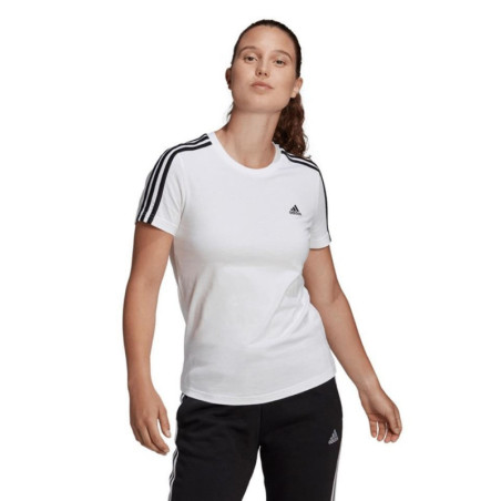 CAMISETA ADIDAS BLANCA ESSENTIALS BANDAS GL0783